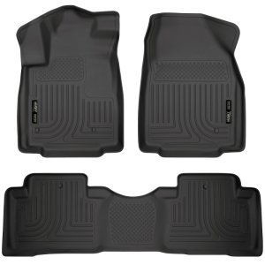Honda Pilot Floor Liners - Front + 2nd Row - Husky Liners - WeatherBeater Combo - Black - `09-`12